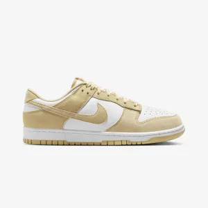 NIKE | DUNK LOW RETRO { WHITE/TM GOLD-WHITE Ventilated Midsole Textured Upper