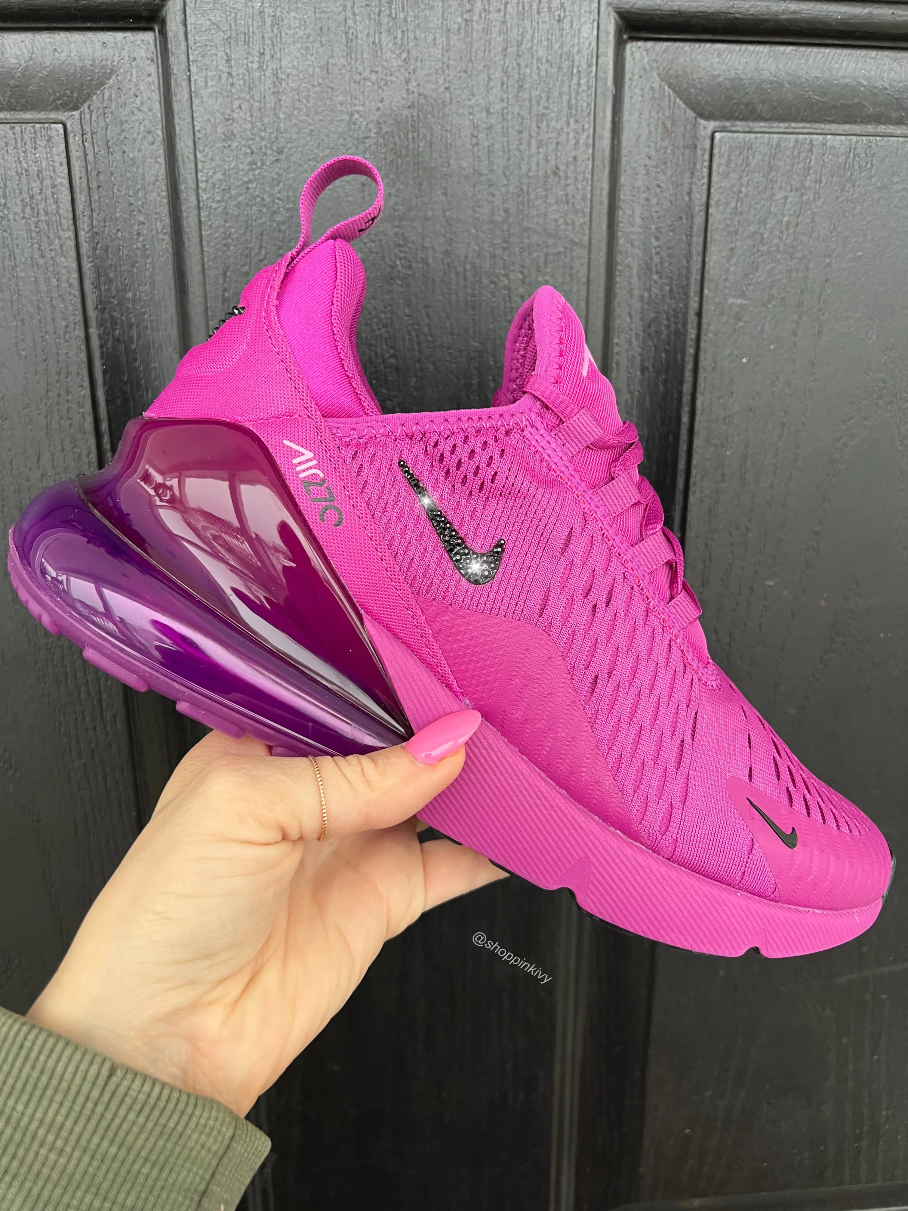 Toe Protection Fuchsia Grape Swarovski Nike Air Max 270