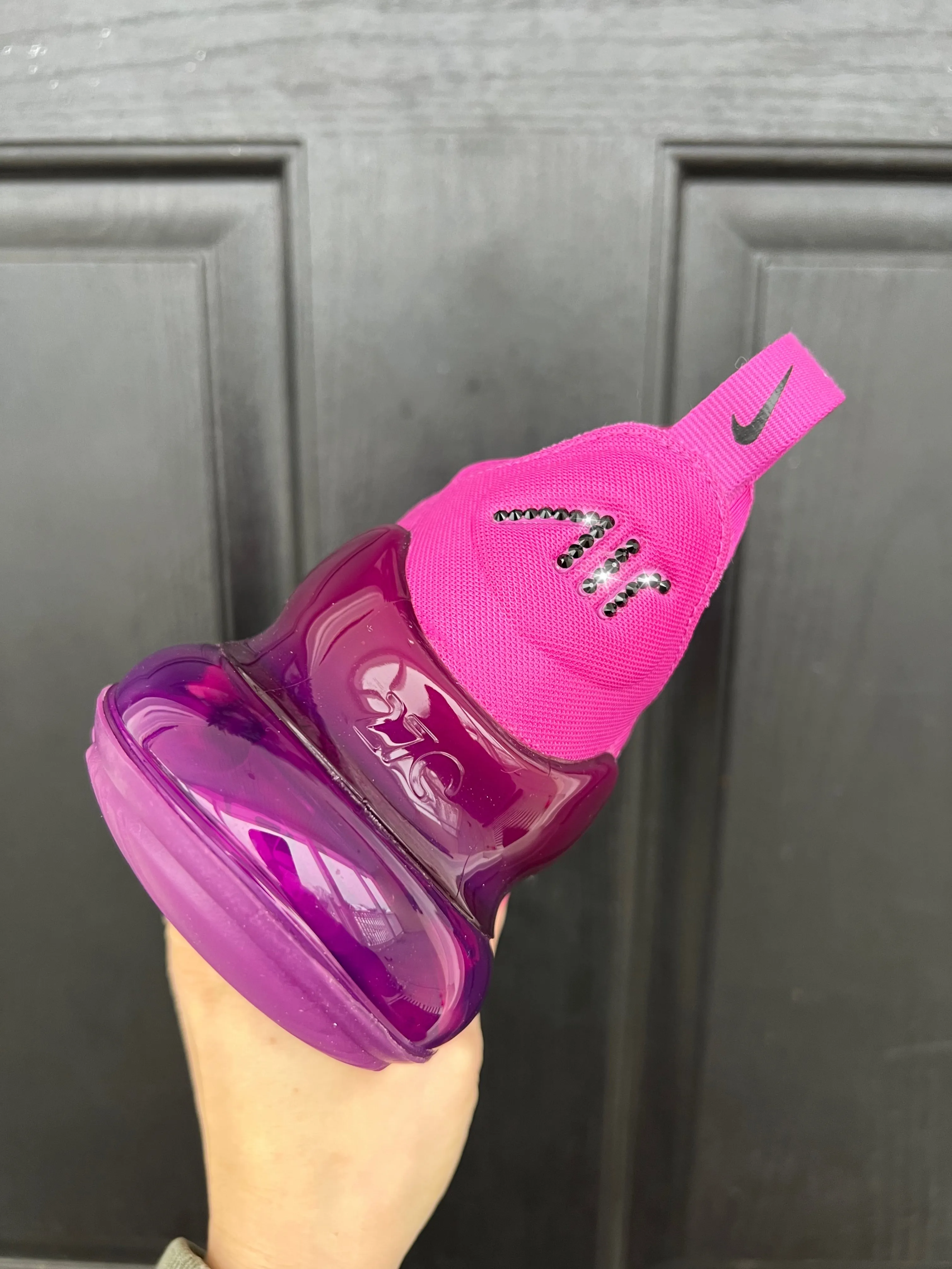 Slip   Resistant Sole Fuchsia Grape Swarovski Nike Air Max 270