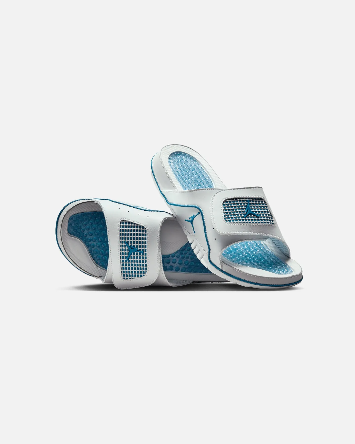 Lightweight Top Rated Jordan Hydro 4 Retro "MILITARY BLUE" Slides Off White/Indus