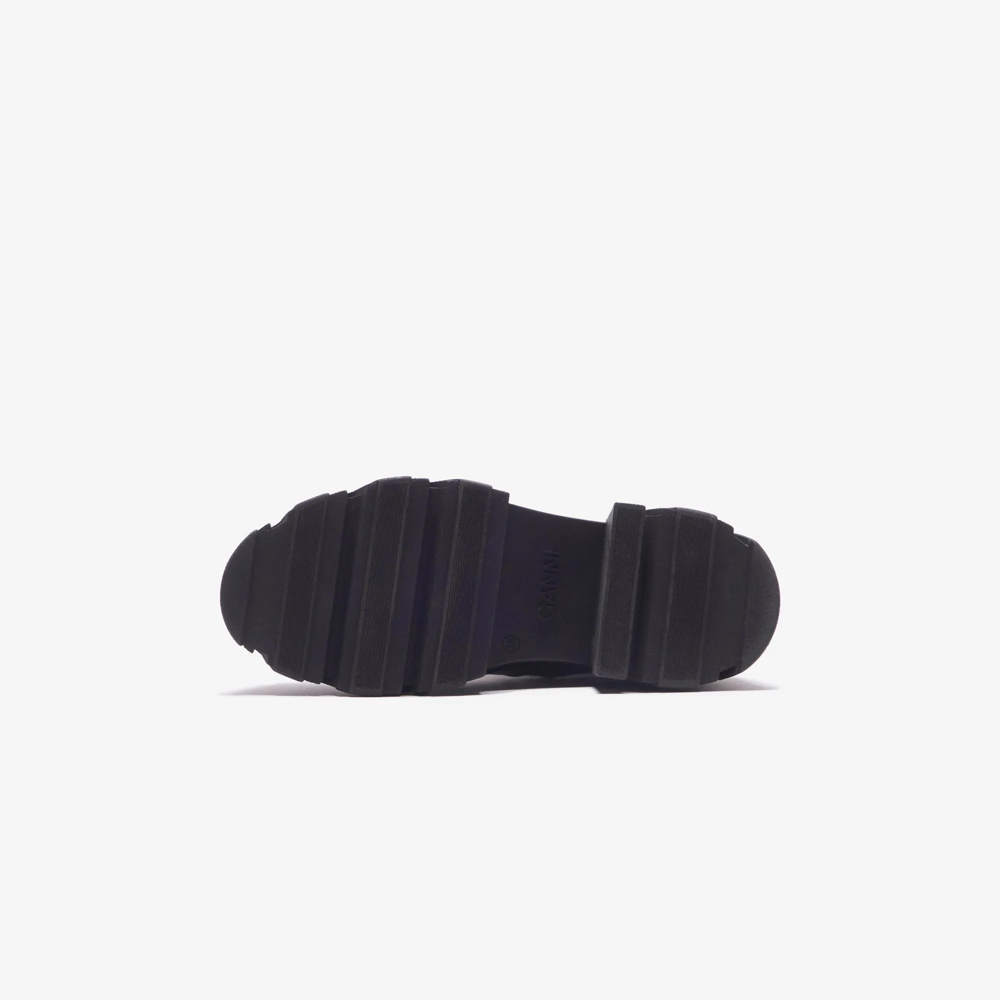 Ganni Cleated Heeled Mid Chelsea Boot - Burgundy Modern Lines