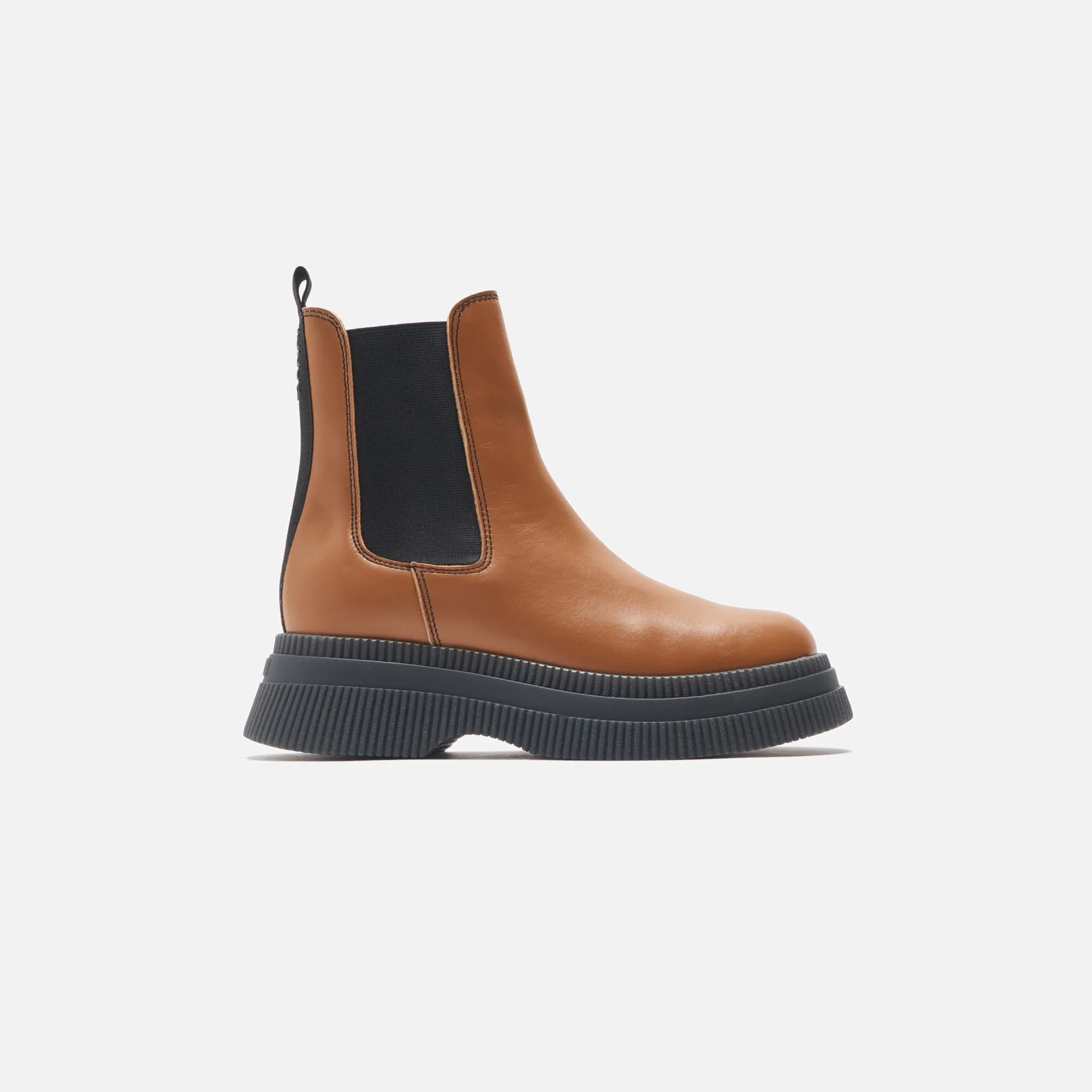 Ganni Creepers Chelsea Boot - Brown Functional And Fashionable Ranch Mode