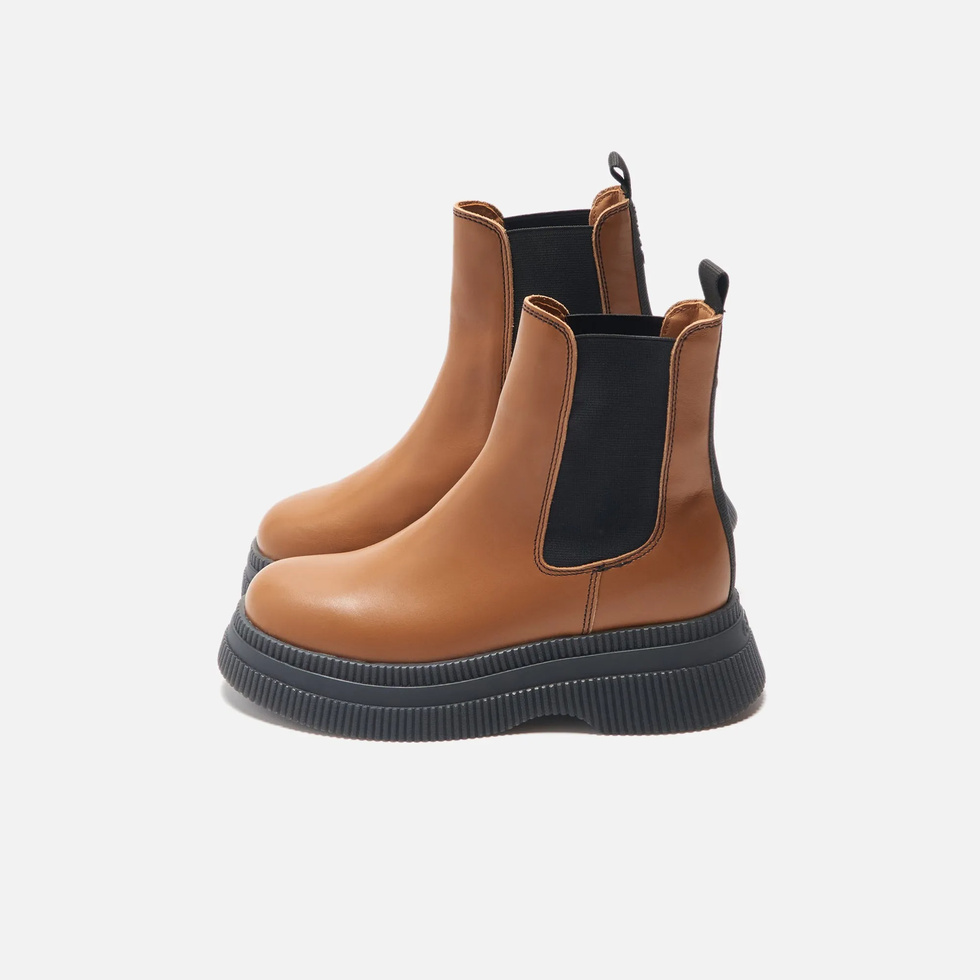 Ganni Creepers Chelsea Boot - Brown Practical Use Boho Mood
