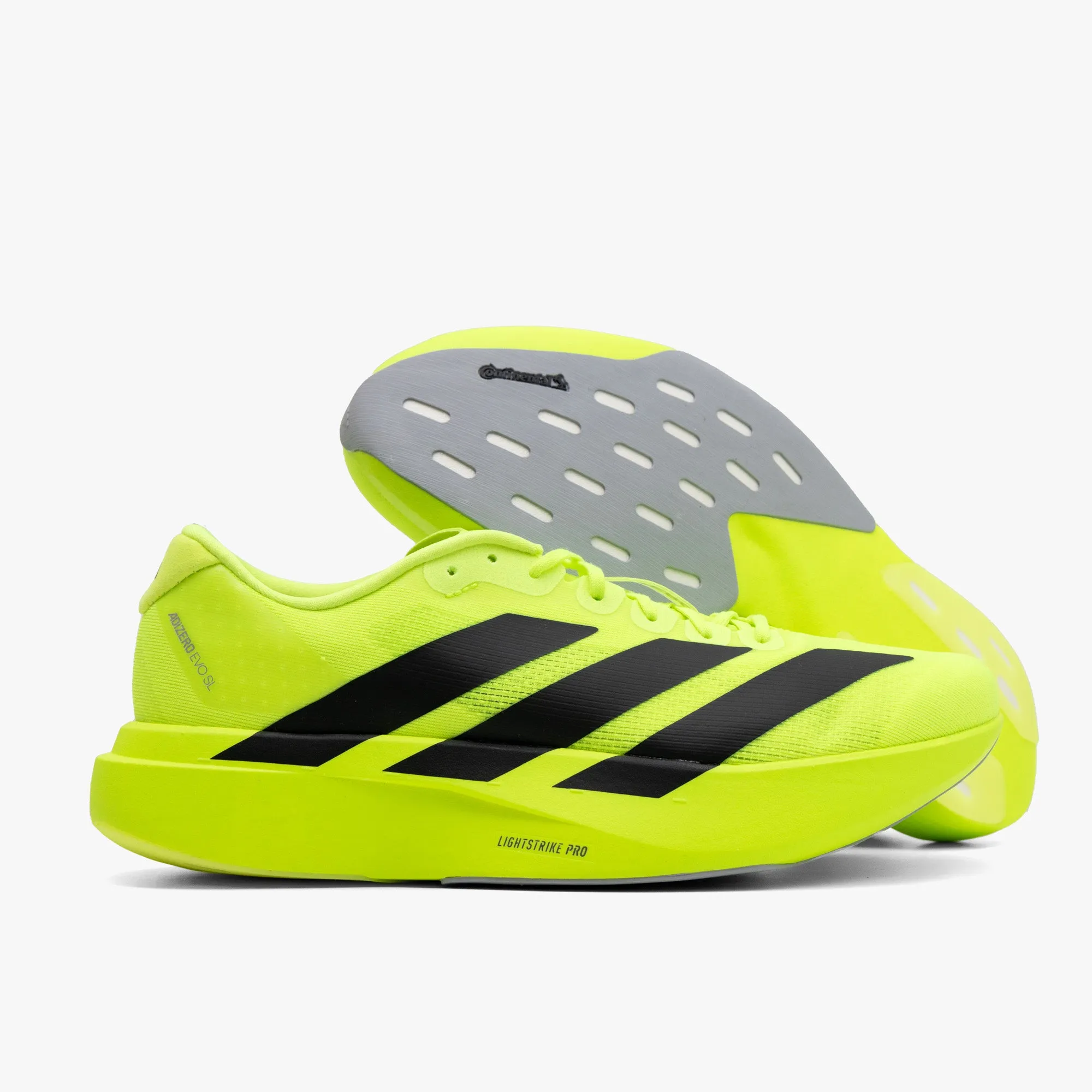 winter - suitable adidas Adizero EVO SL Lucid Lemon / Core Black - Metallic Silver
