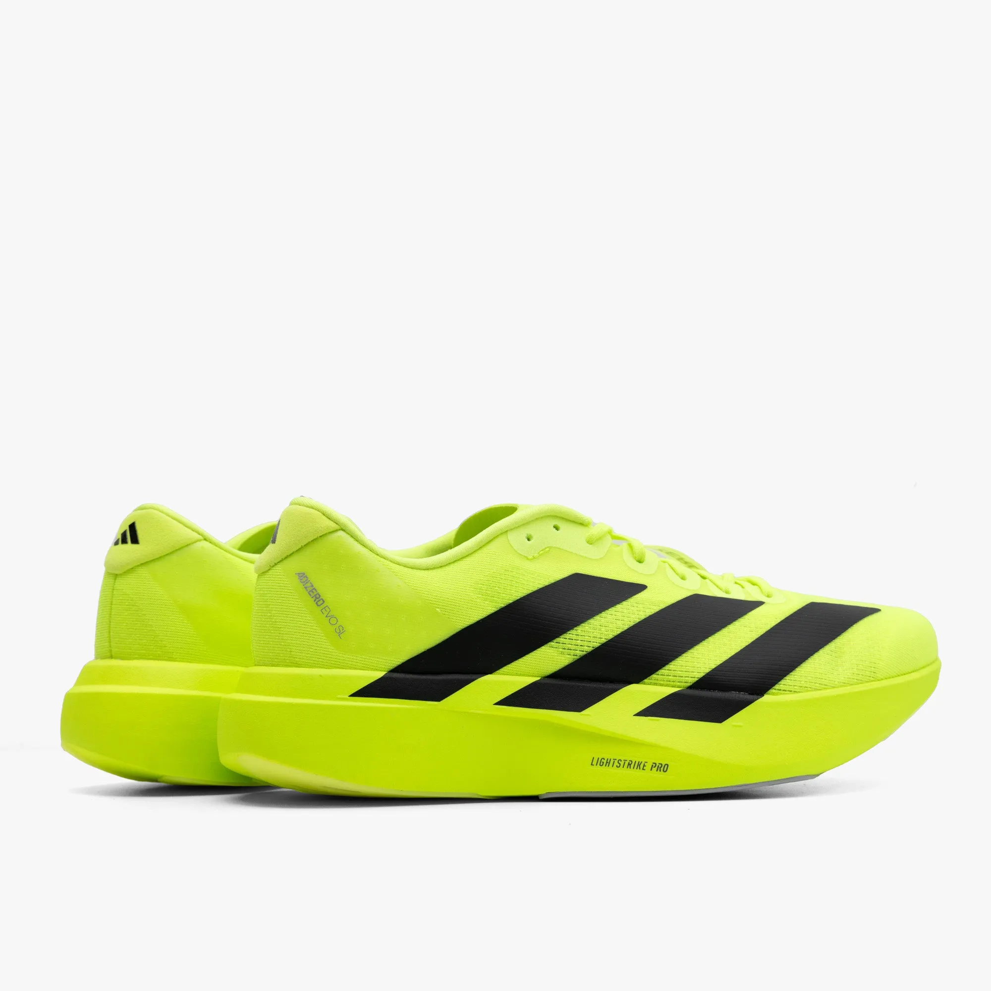 adidas Adizero EVO SL Lucid Lemon / Core Black - Metallic Silver supportive synthetic shoes duathlon - running shoes