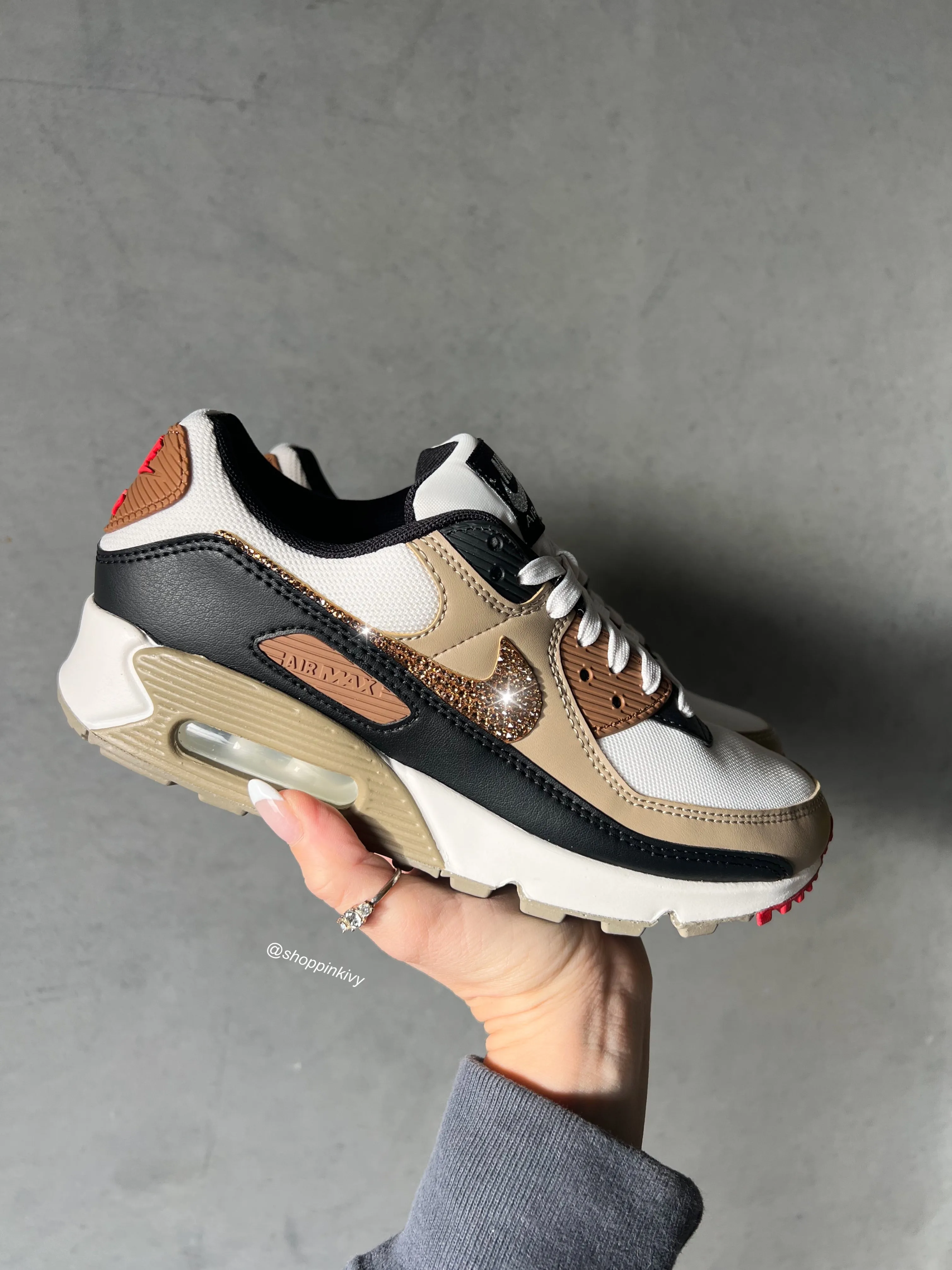 Gold Edition Swarovski Womens Nike Air Max 90 Rose Glow Everyday Routine