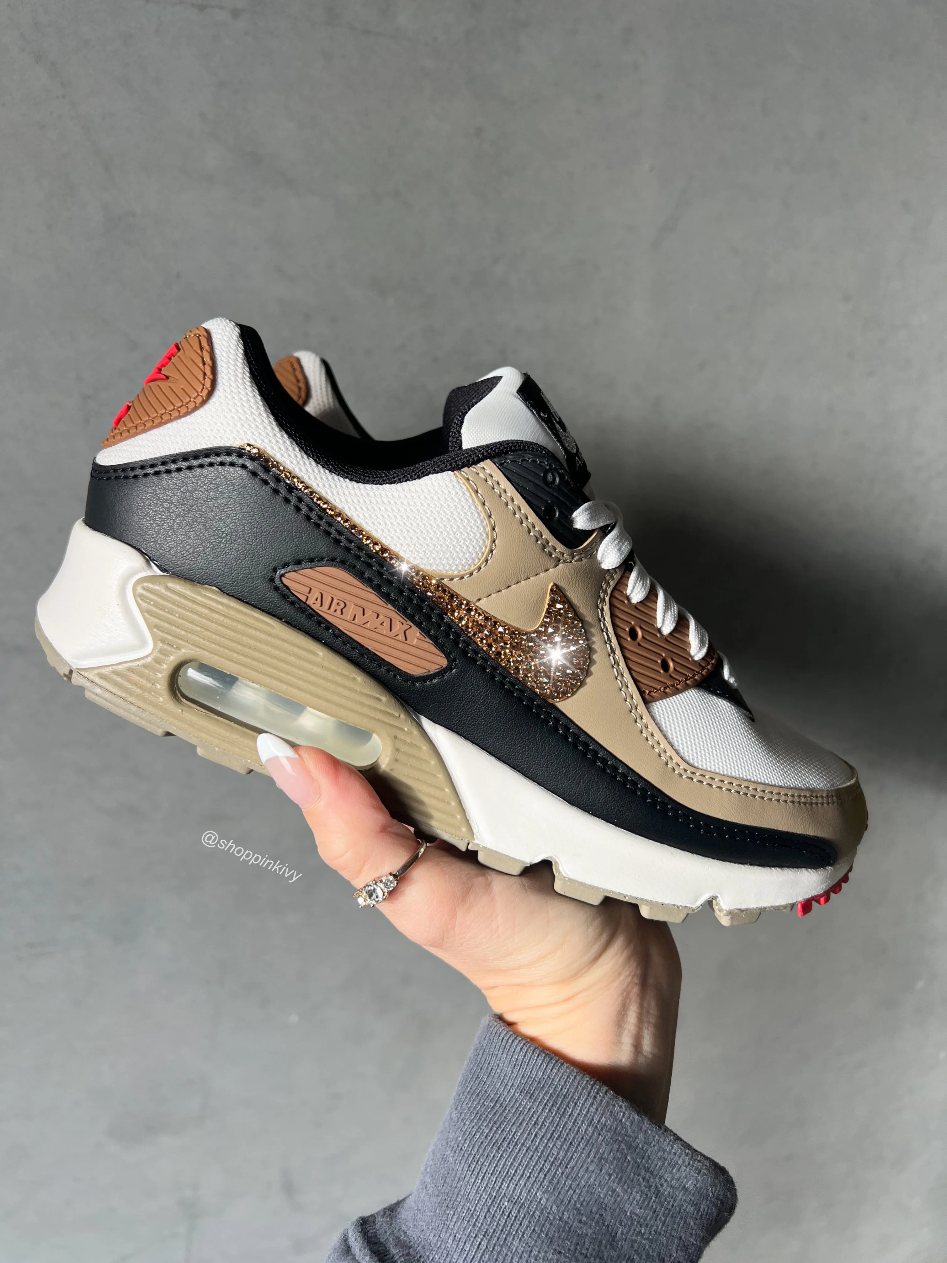 Everyday Shoes Gold Edition Swarovski Womens Nike Air Max 90