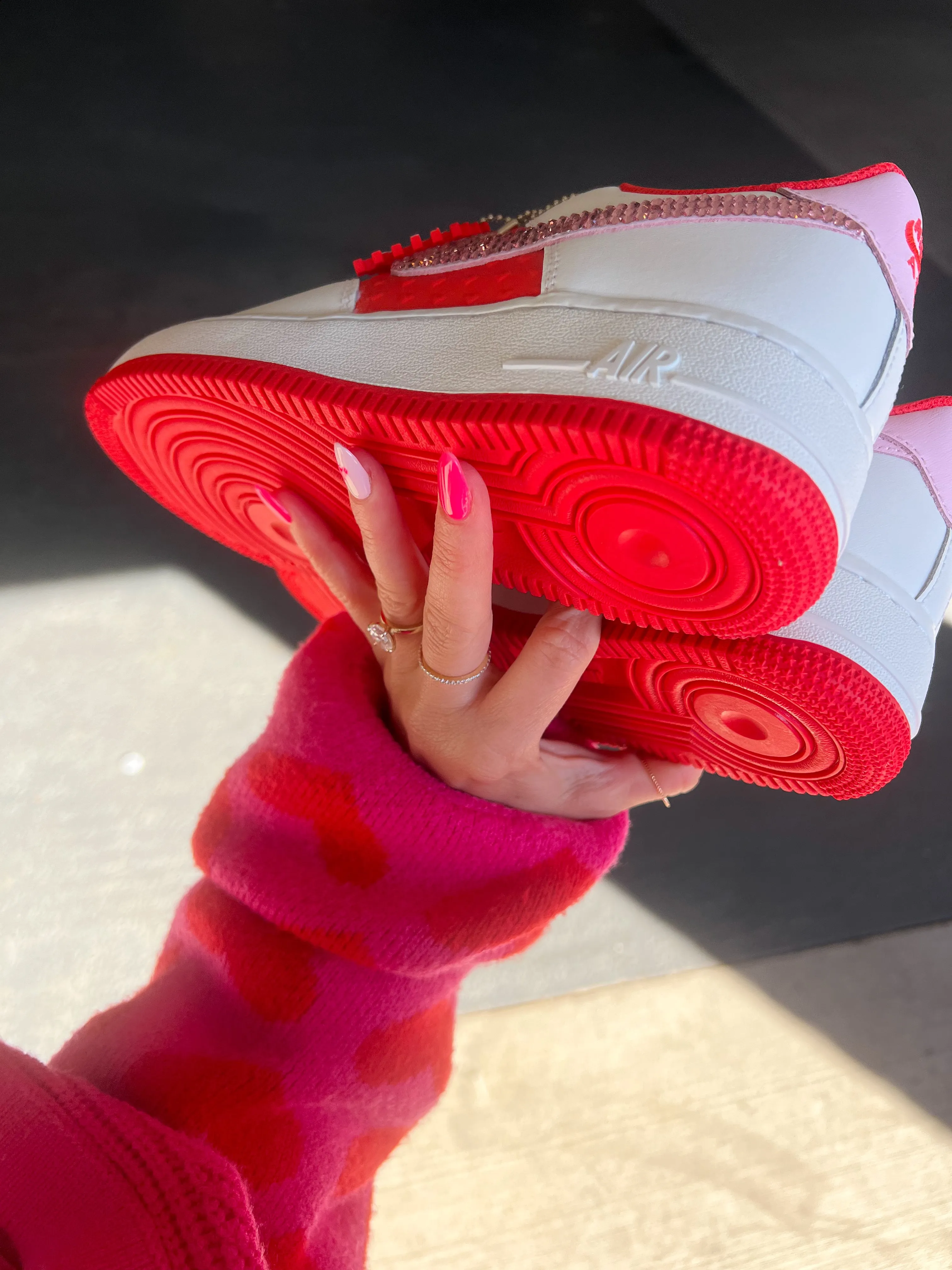 Hearts Edition Swarovski Women??s Air Force 1 Low Shoes Grip Step