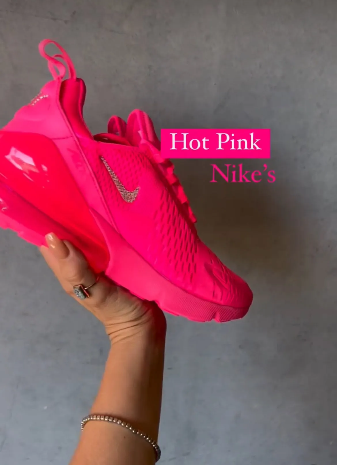 Hot Pink Swarovski Women's Nike Shoes Air Max 270 Dynamic Style