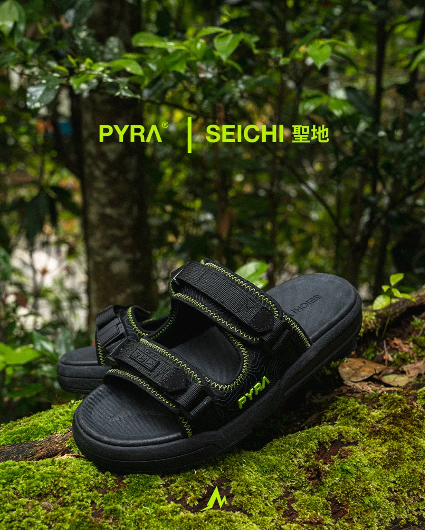 Seichi X PYRA Sandoru Ni Slides Black/Volt Urban Sleek