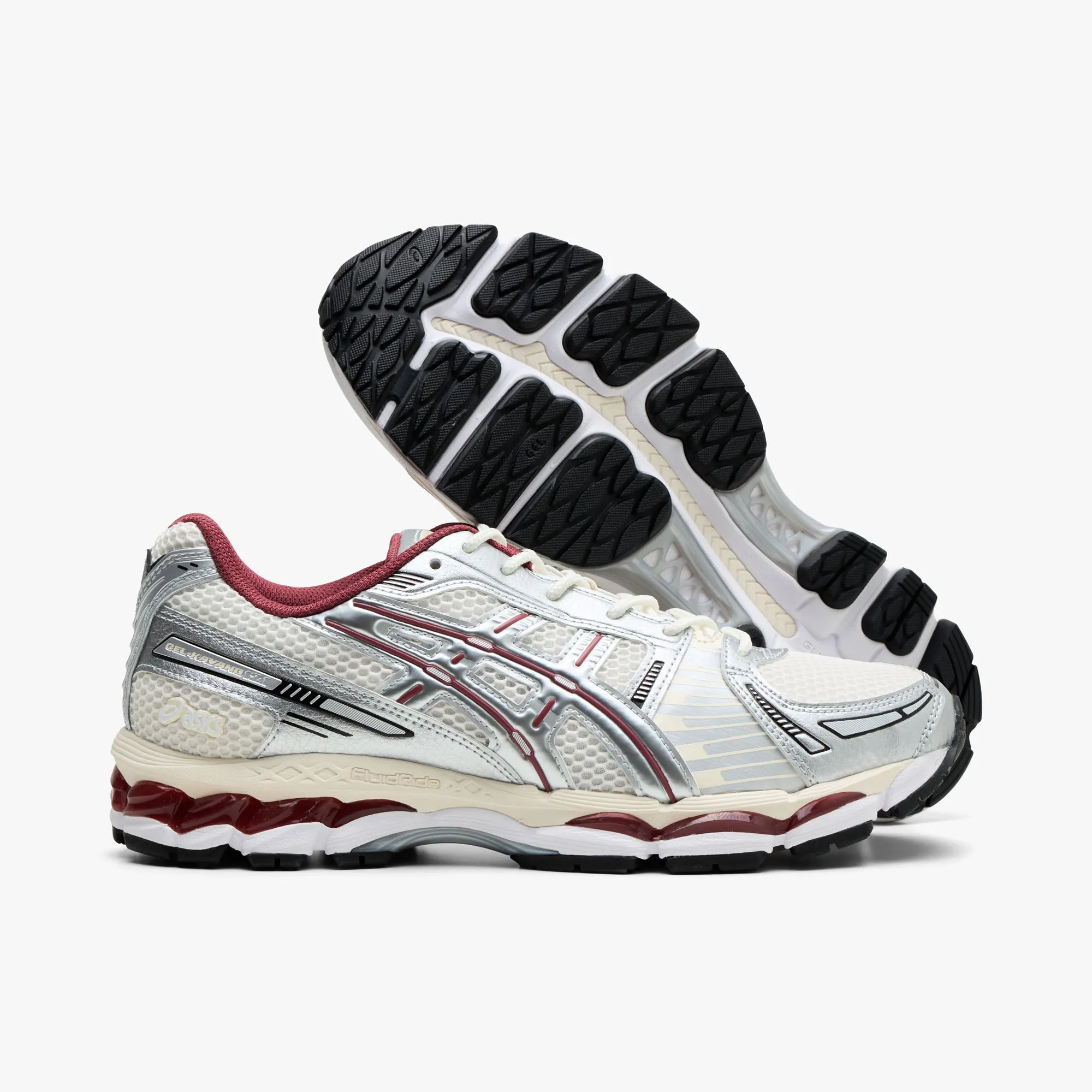 ASICS GEL-Kayano 12.1 Cream / Pure Silver rigid - upper - feature shoes