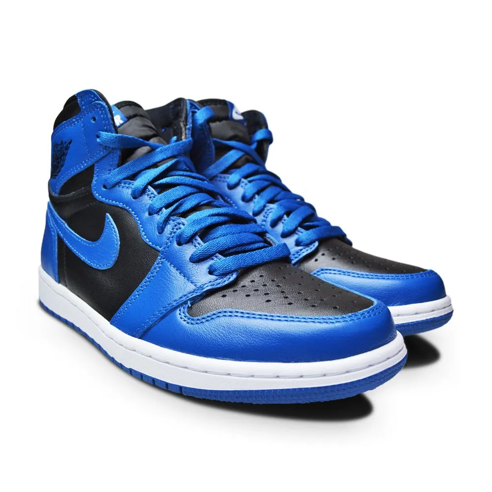Mens Nike Air Jordan 1 Retro  High OG - 555088 404 - DK Marina Blue Black White Sock Liner Comfort