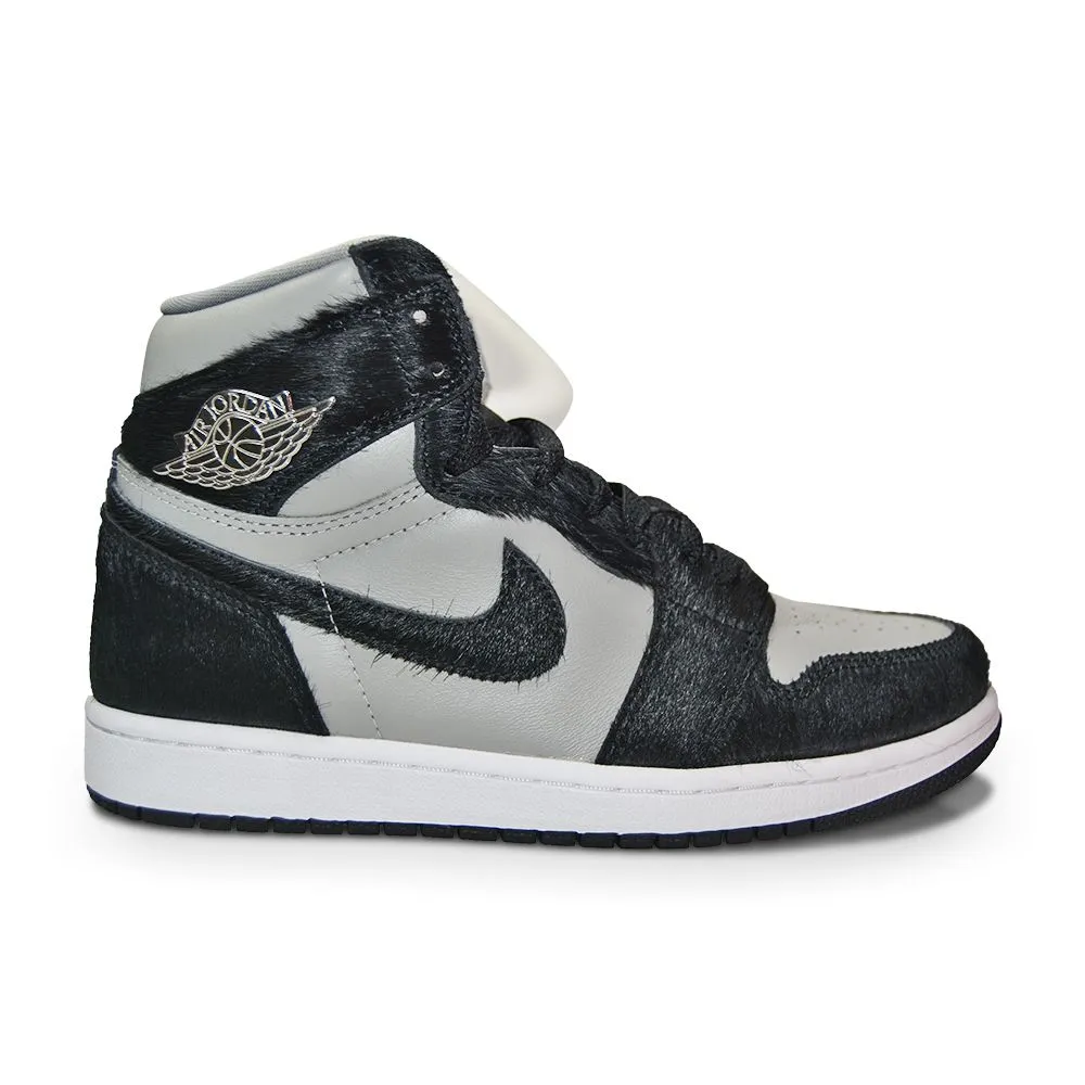 Women Nike Air Jordan 1 Retro High OG - DZ2523 001 - Medium Grey Black White Vented Tongue Design Trendy