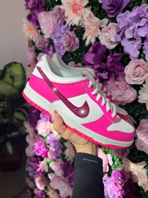 Hot Pink Swarovski Womens Nike Dunk Shoes Lightweight Upper