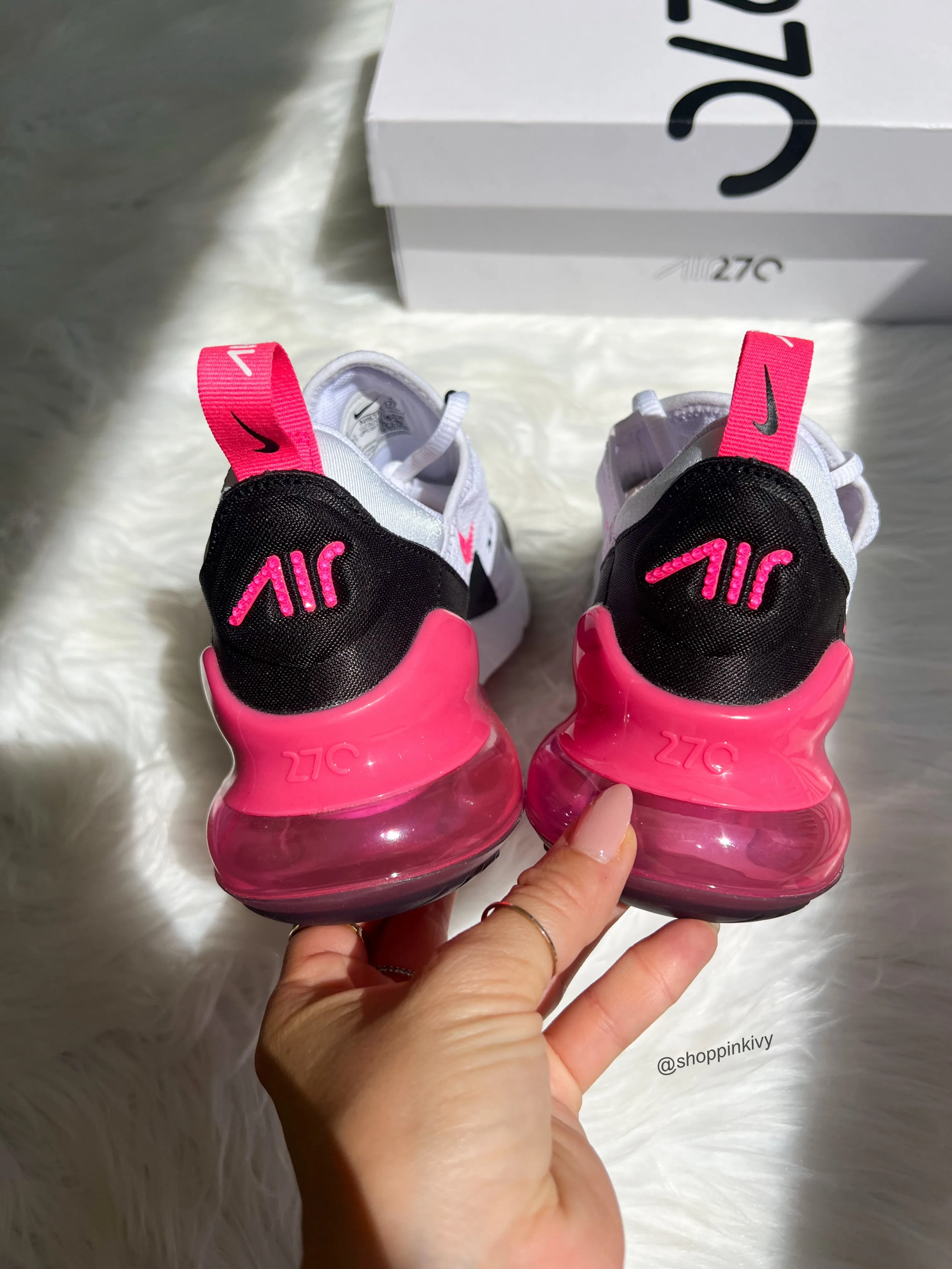 Hot Pink Swarovski Women's Nike Shoes Air Max 270 Pure Steps Parkour Run