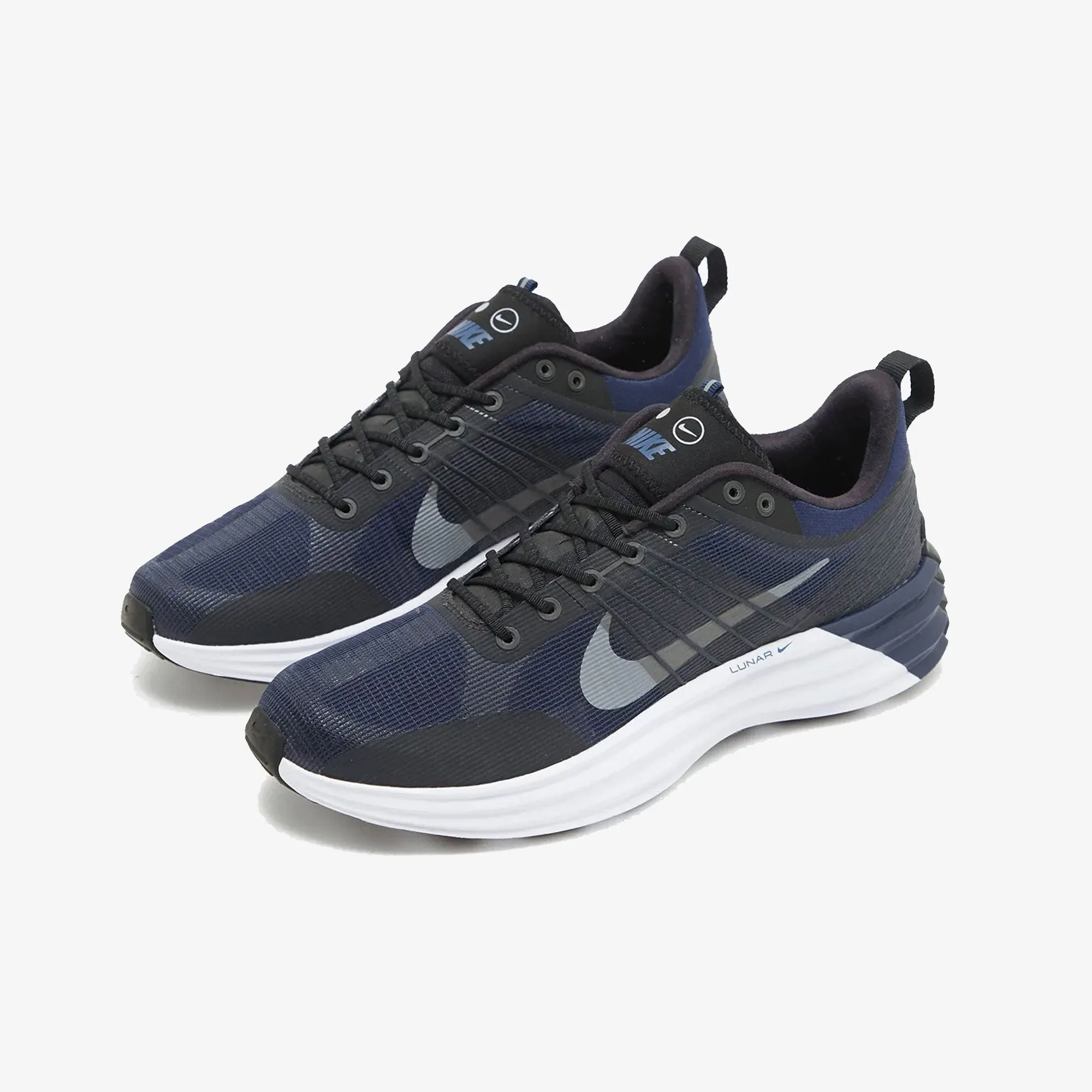 NIKE | LUNAR ROAM { BLACK/REFLECT SILVER-MIDNIGHT NAVY-WHITE back to school Woven Texture