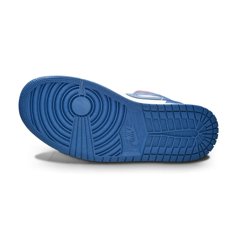 Womens Nike Air Jordan 1 Mid - BQ6472 146 - White French Blue Gym Red Sail Auxetic Structure Design