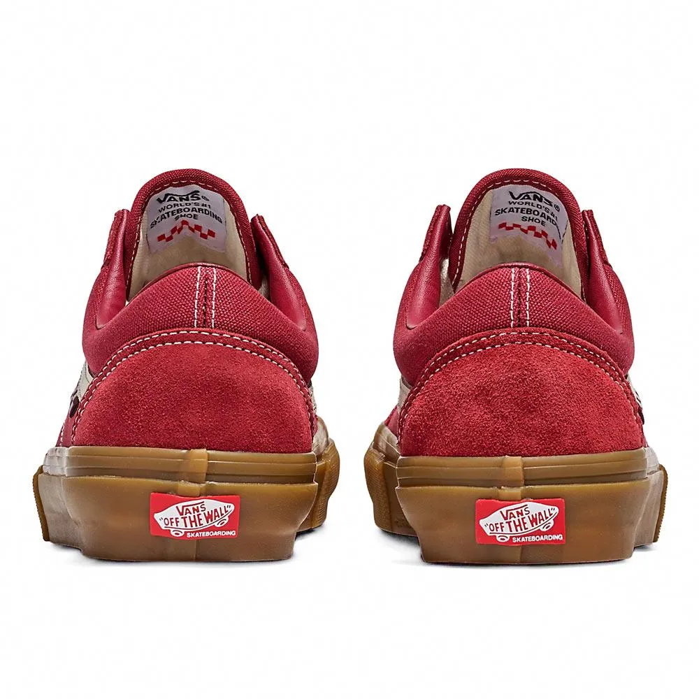 Vans Skate Old Skool - Red/Gum quick dry Supportive arch
