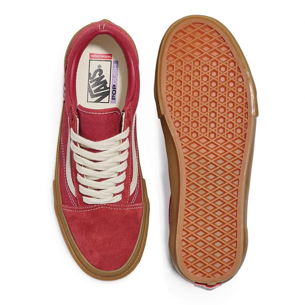 Shock Absorbing Padding Reinforced Step Vans Skate Old Skool - Red/Gum