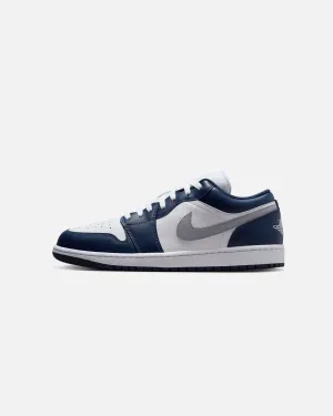 Jordan Air Jordan 1 Low "Midnight Navy" White/Wolf Grey Classic Base