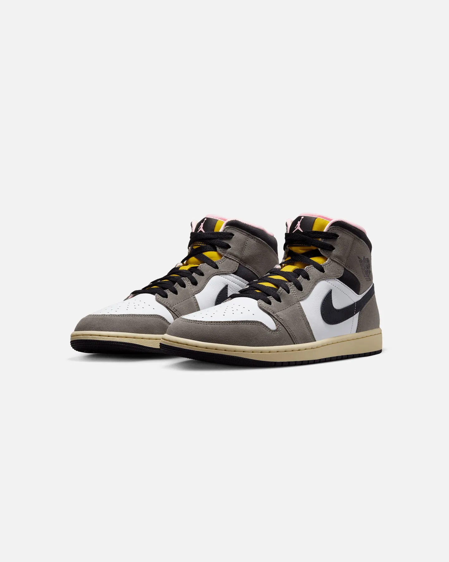 Athletic Vibe Heel Crash Pads Jordan Air Jordan 1 Mid SE "Cave Stone" White/Grey