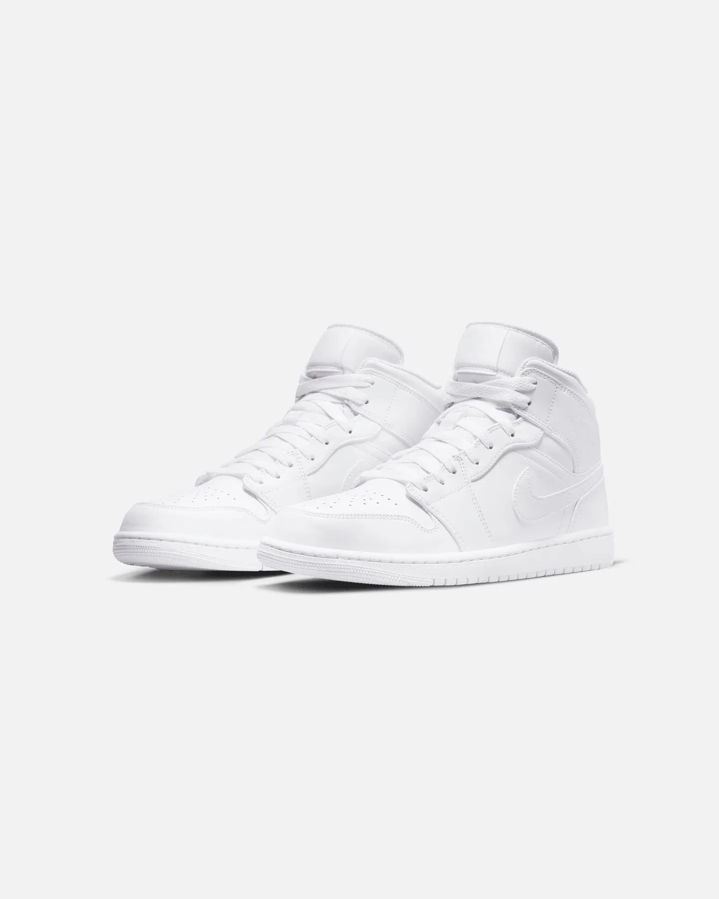Jordan Air Jordan 1 Mid White/White Gusseted Tongue
