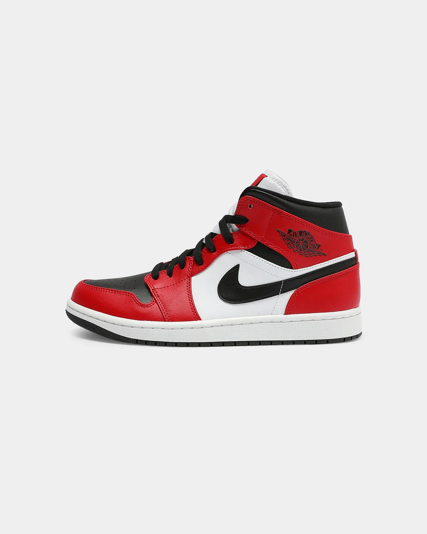 Jordan Men's Air Jordan 1 Mid ' Chicago Black Toe' Black/Black/Red Supportive Core Office Workers