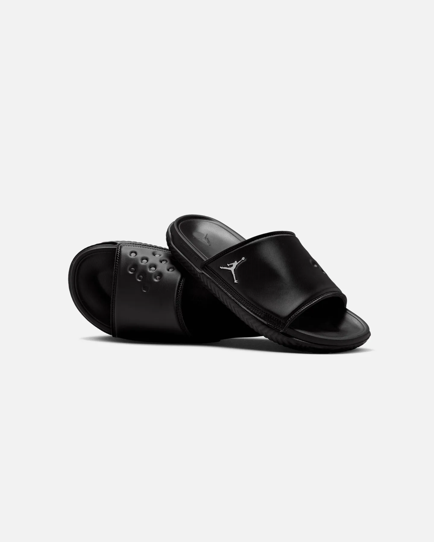 Jordan Play Slide Black/Metallic Soft Cushioning Sea Breeze