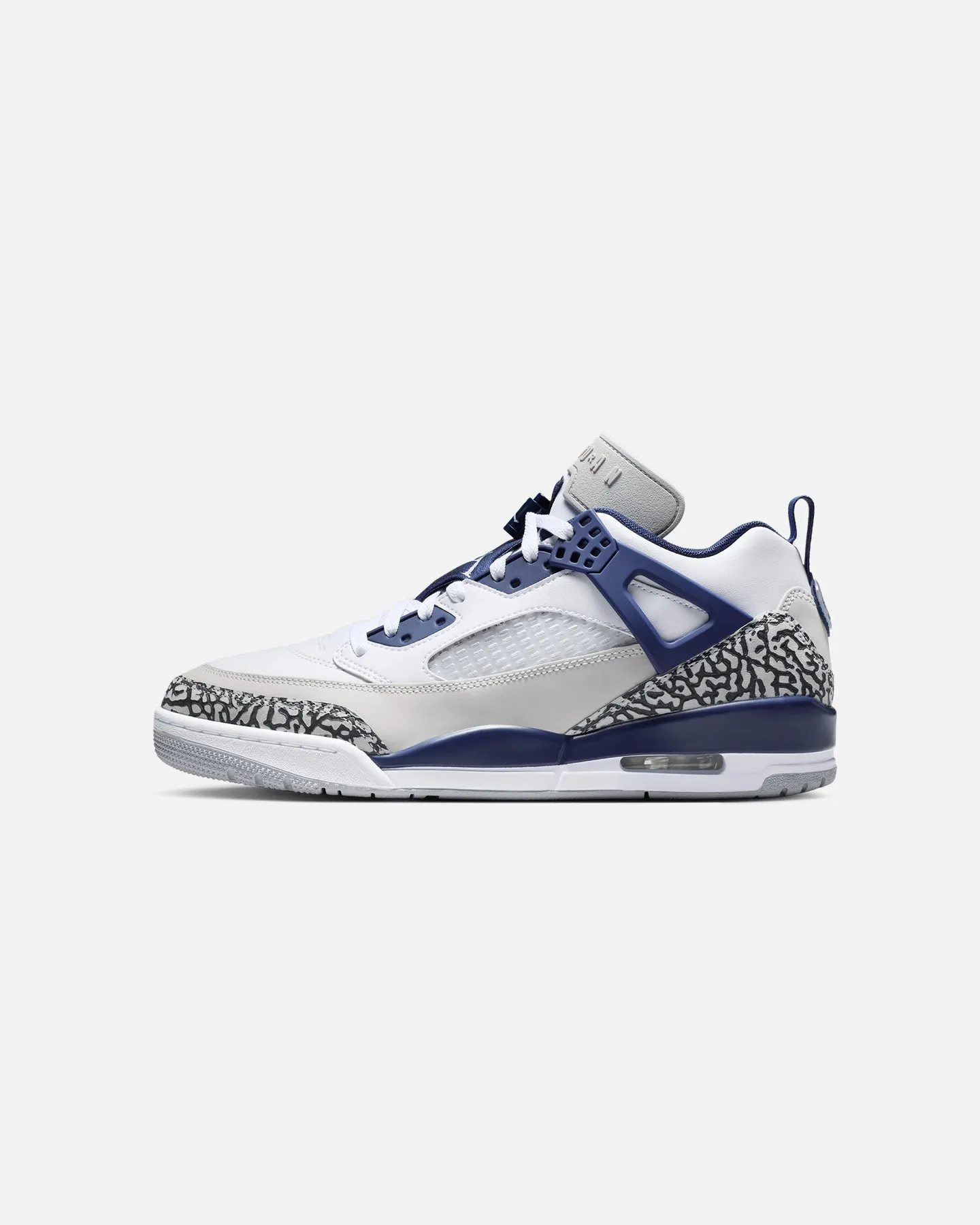 Jordan Spizike Low White/Navy Aerodynamic Shape