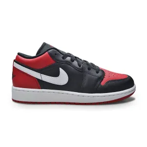 Breathable Tongue Construction Juniors Nike Air Jordan 1 Low (GS) - 553560 066 - Black Gym Red White