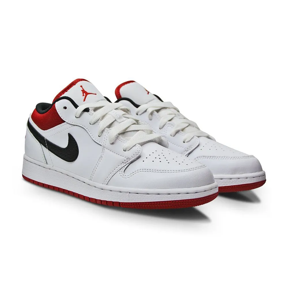 Enhanced arch support Ventilated Upper Material Juniors Nike Air Jordan 1 Low (GS) - 553560 118 - White gym Red Black