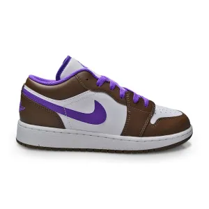 Knit Collar Construction Fast Game Juniors Nike Air Jordan 1 Low (GS) - 553560 215 - Palomino Wild Berry White