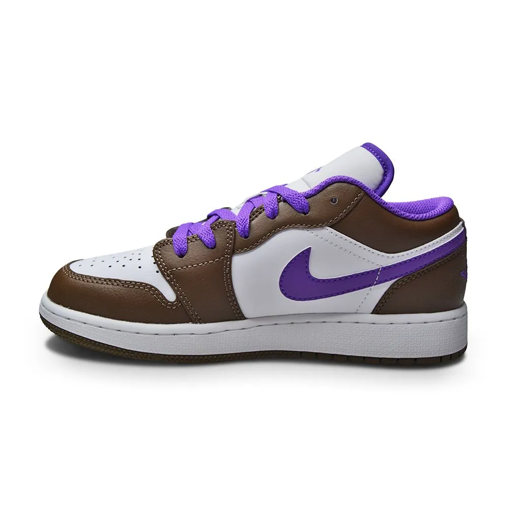 Game Fit Construction Juniors Nike Air Jordan 1 Low (GS) - 553560 215 - Palomino Wild Berry White