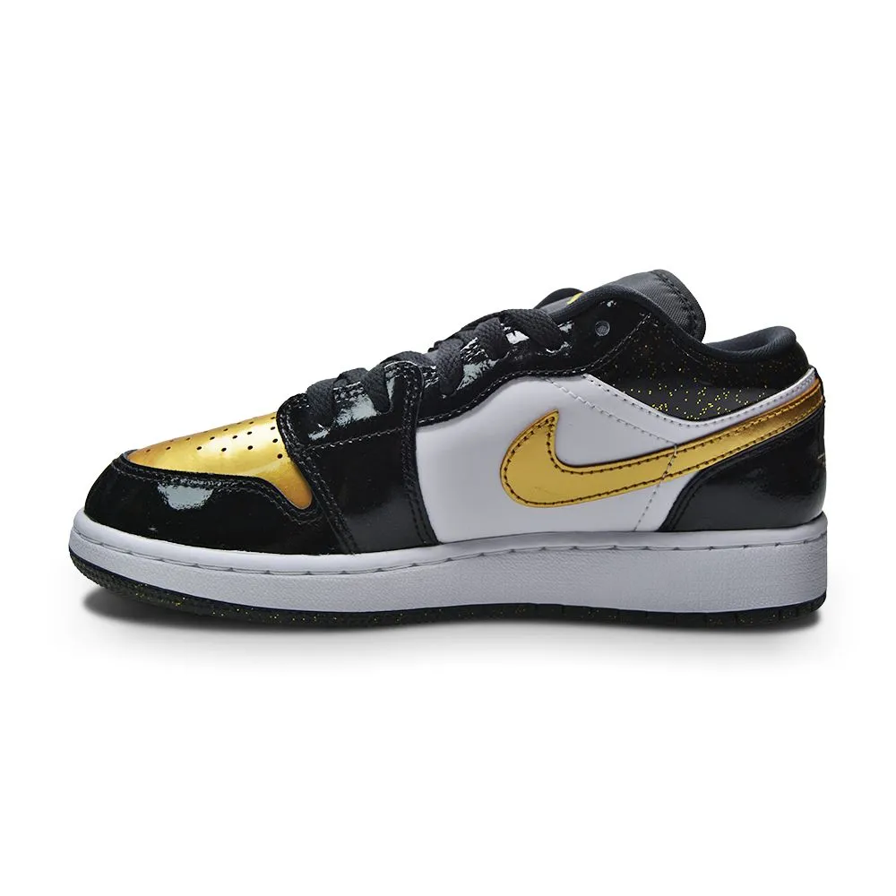 Juniors Nike Air Jordan 1 Low SE (GS) - DR6970 071 - Black Metallic Gold White Effortless Flexibility.