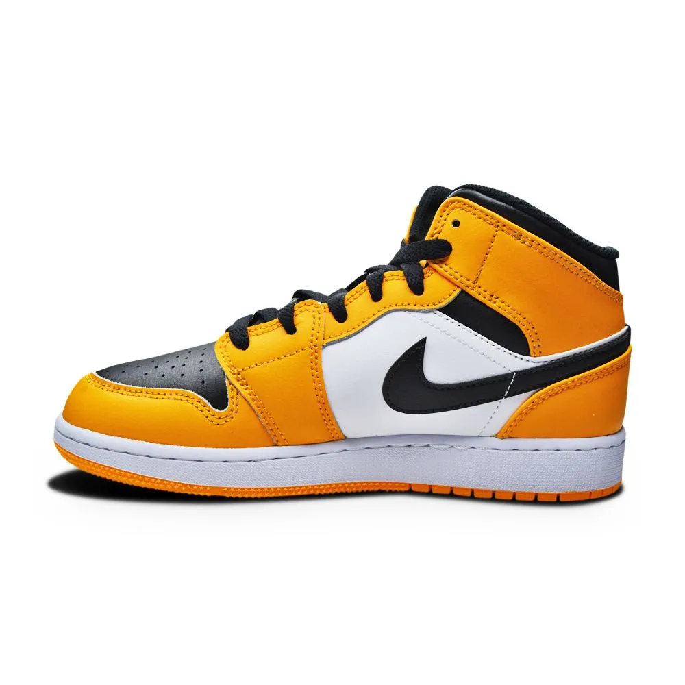 Juniors Nike Air Jordan 1 Mid - 554725 701 - Taxi Black White Impact Resistant Midsole