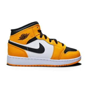 Juniors Nike Air Jordan 1 Mid - 554725 701 - Taxi Black White Dynamic Tension Bands carbon fiber shank