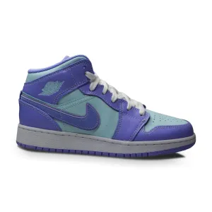 Composite Layer Midsole Anatomical Heel Cup Juniors Nike Air Jordan 1 Mid (GS) - 554725 500 - Purple Pulse Arctic Punch