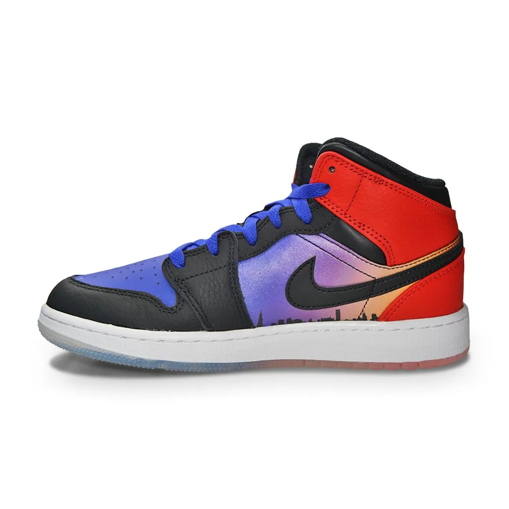 Juniors Nike Air Jordan 1 Mid "Skyline" (GS) - DX4379 400 - Concord Black Impact Resistance Jump Agility