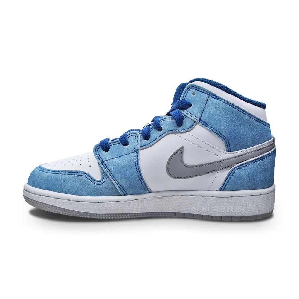 Long Lasting Cushioning Juniors Nike Air Jordan 1 Mid SE (GS) - DR6235 401 - French Blue Fire Red White
