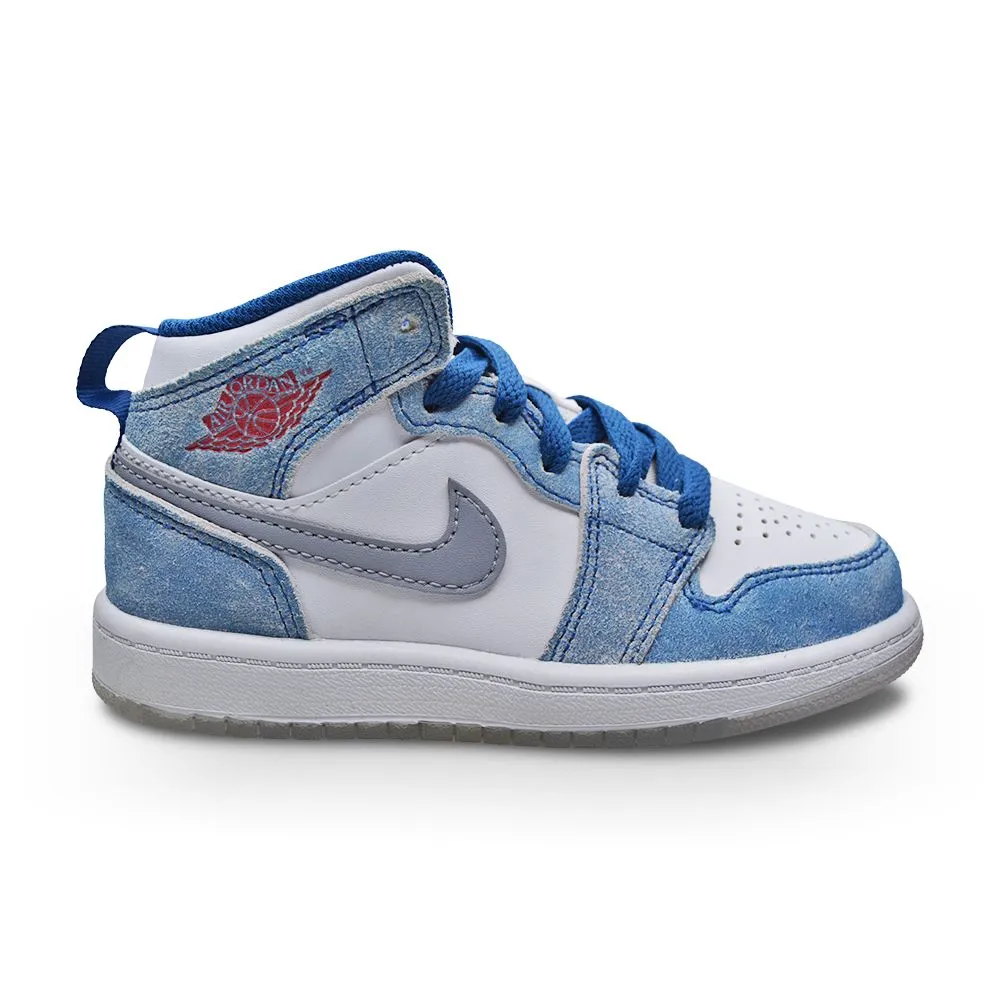 Pivot Point Engineering Kids Nike Air Jordan 1 Mid SE (PS) - DR6237 401 - French Blue Fire Red White