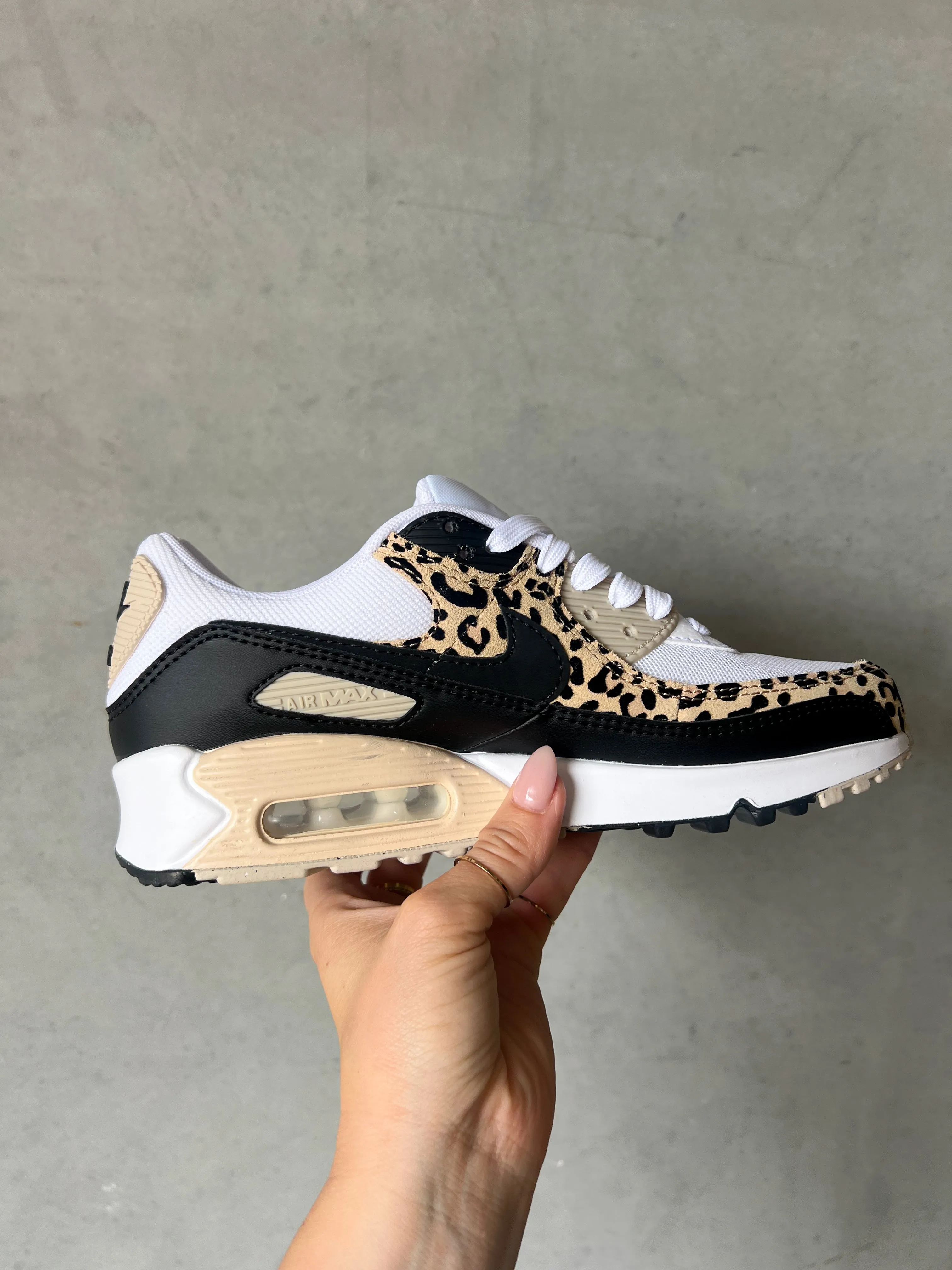 Leopard Animal Print Swarovski Womens Nike Air Max 90 Low Step Fast Step