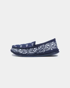 mesh construction Goat Crew Bandana Slipper Navy/White