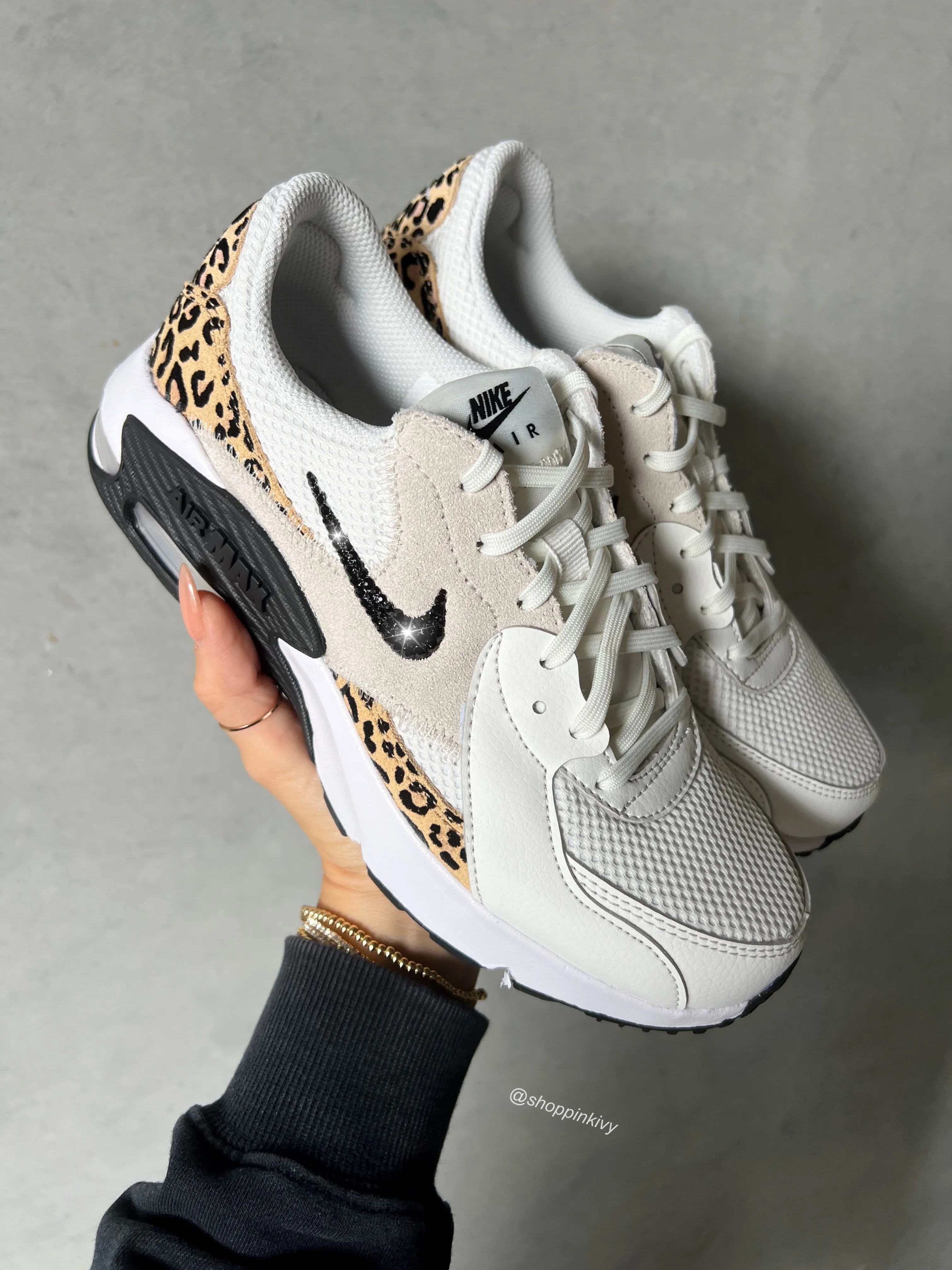 Leopard Swarovski Nike Women??s Air Max Street Fashion