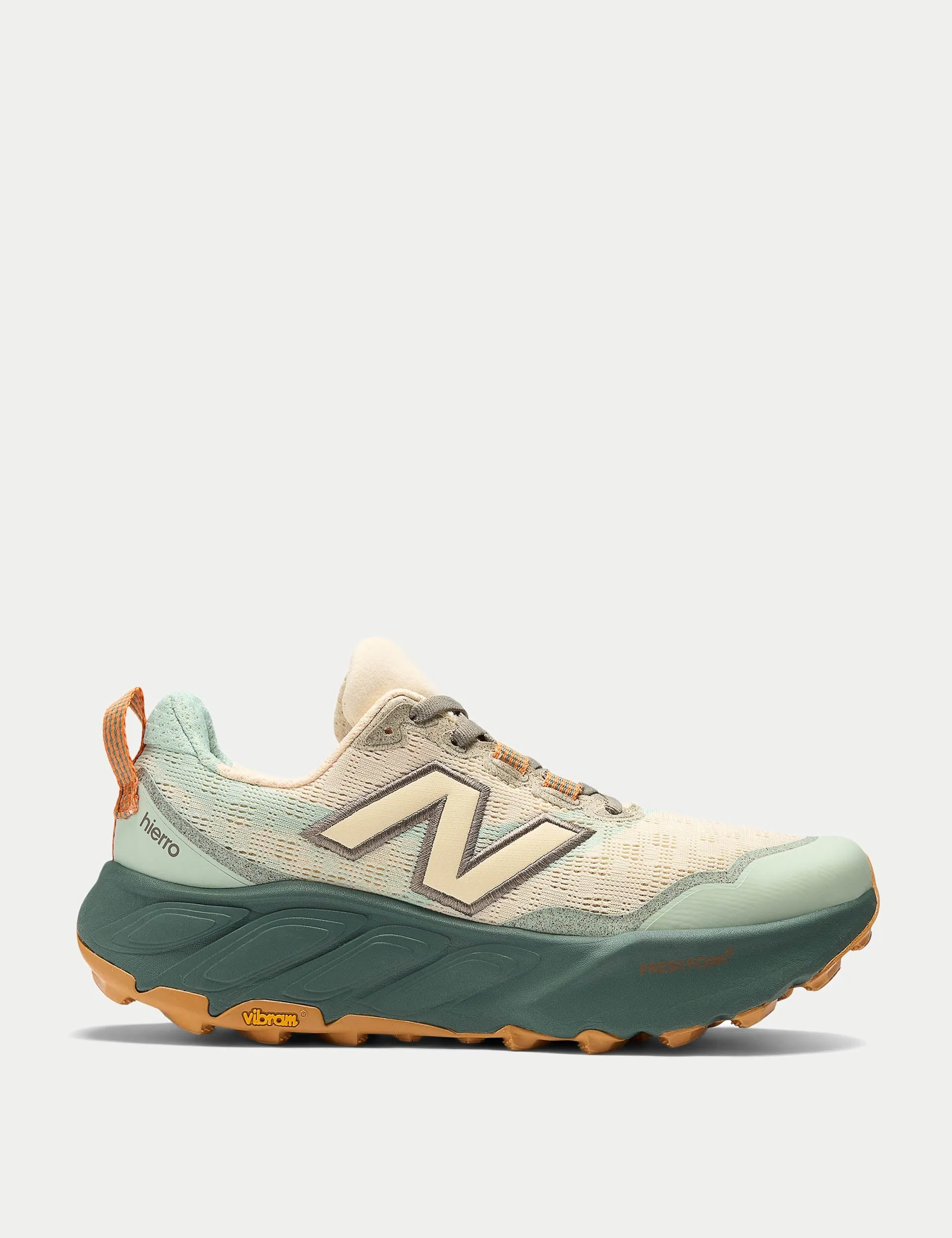 Soft Sole Comfort Heel Cup Fresh Foam X Hierro v9 Shoes - Calcium/Dark Juniper