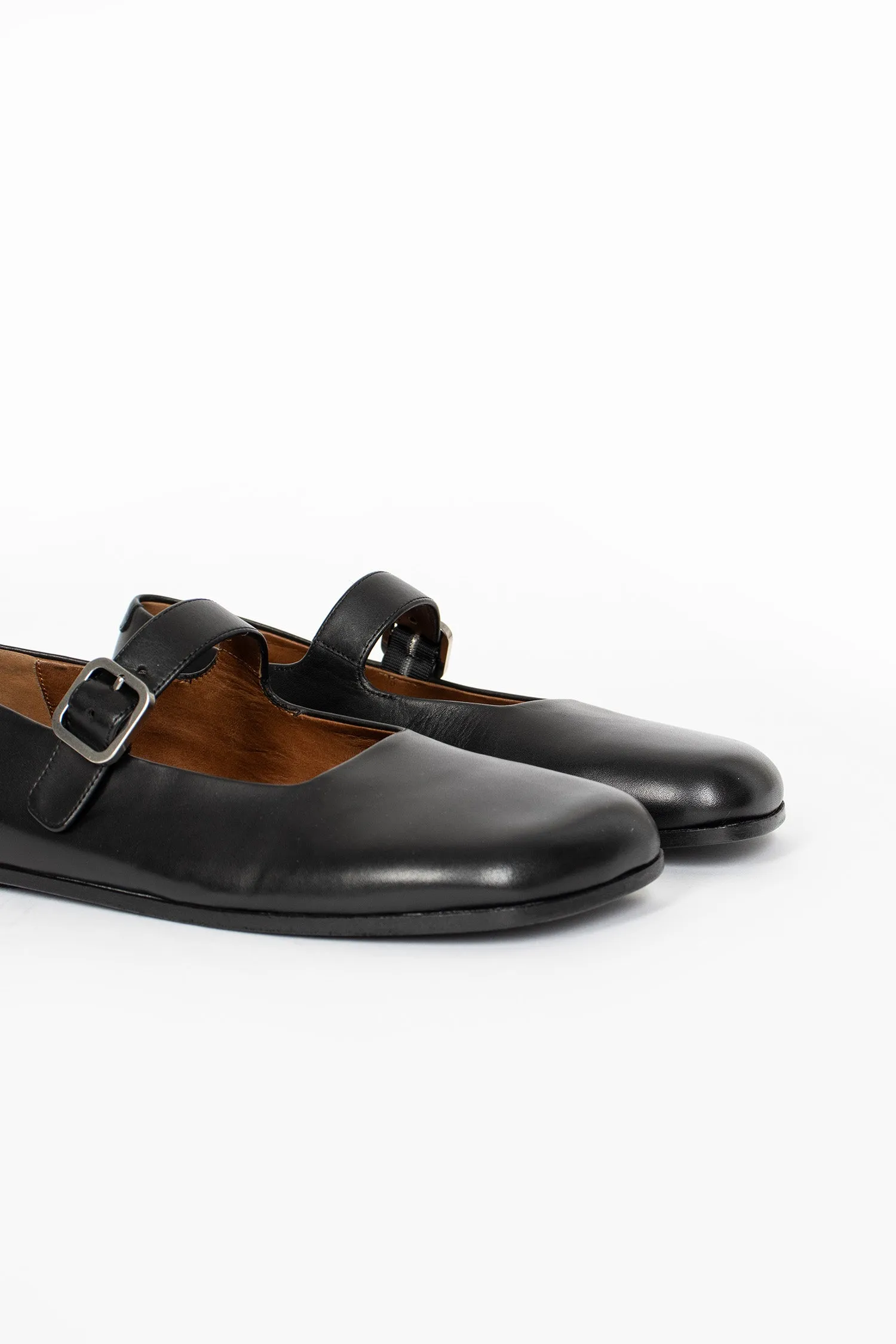 Appiedi Mary Jane Flat Black Non Slip Office Workers Winter Chill