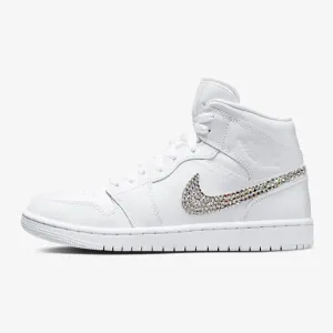 Recycled Rubber Base Limited Edition Air Jordan 1 Women Mid (White)