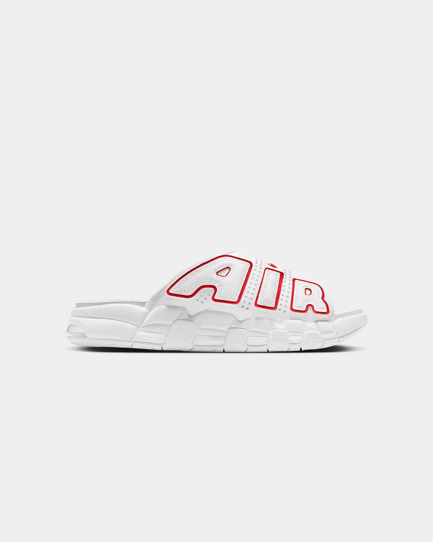 Tech Glow Nike Air More Uptempo Slides White/University Red