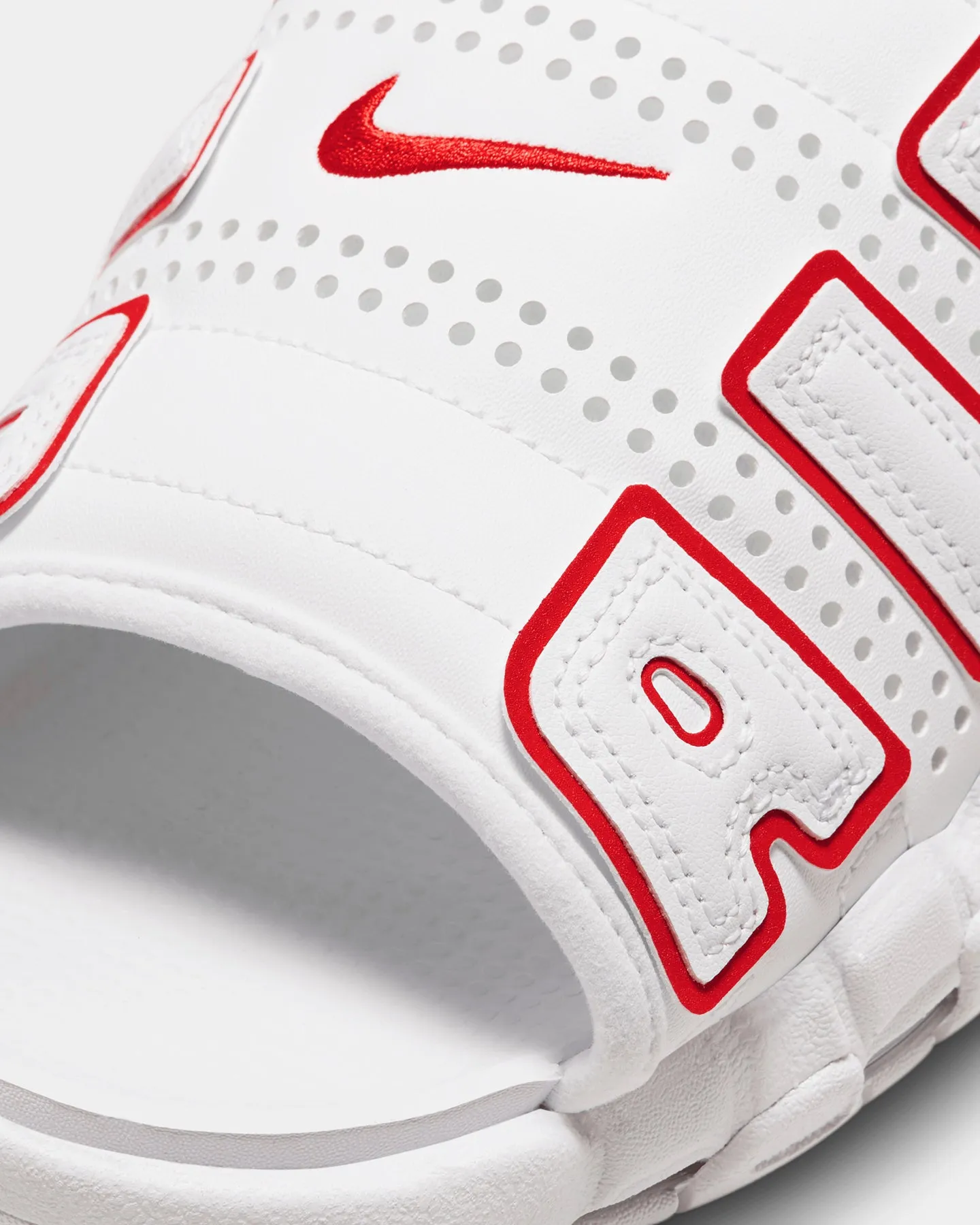 Durable Build Trail Running Nike Air More Uptempo Slides White/University Red