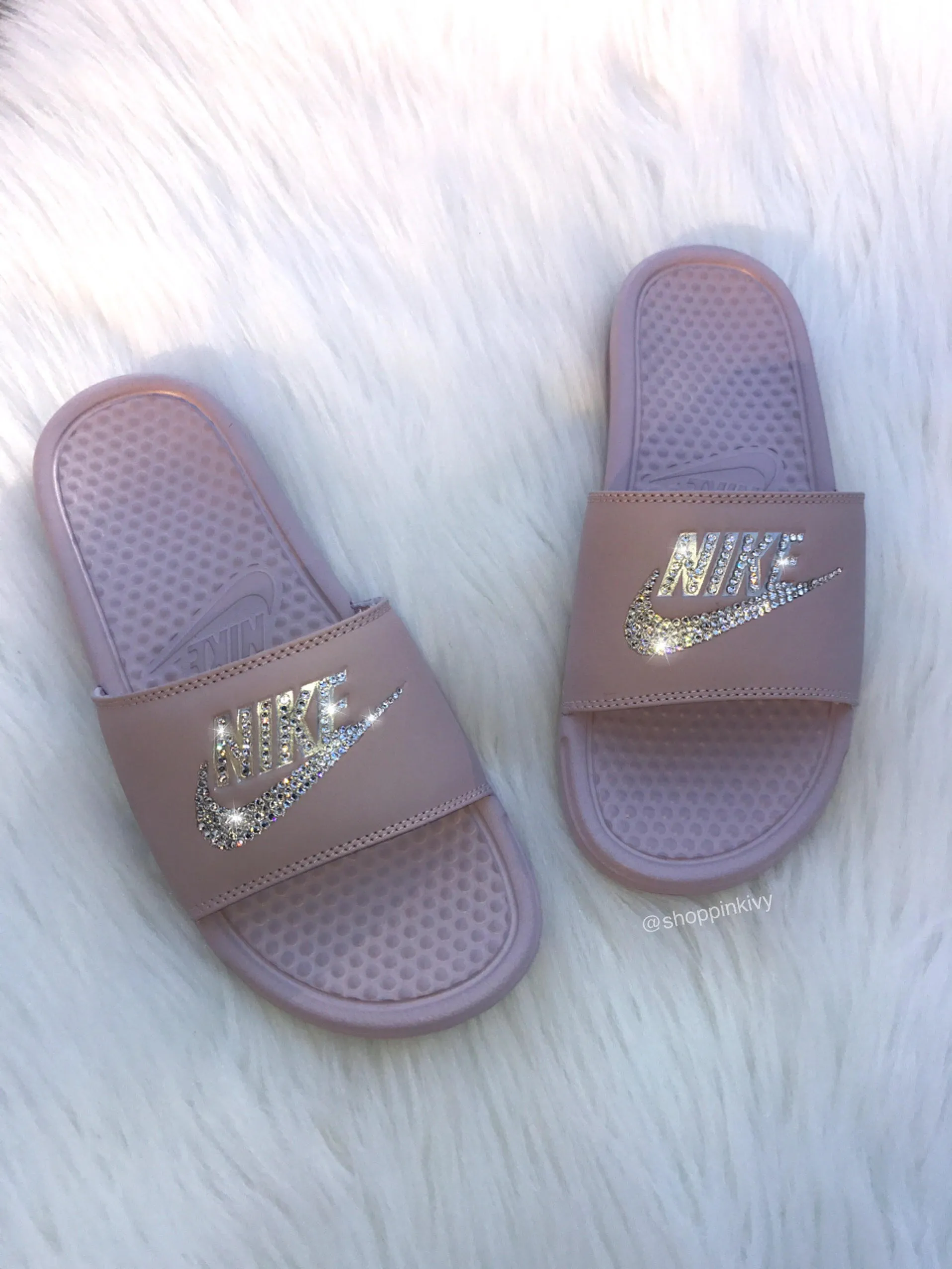 Ultra Run Mauve Swarovski Nike Slide Sandals