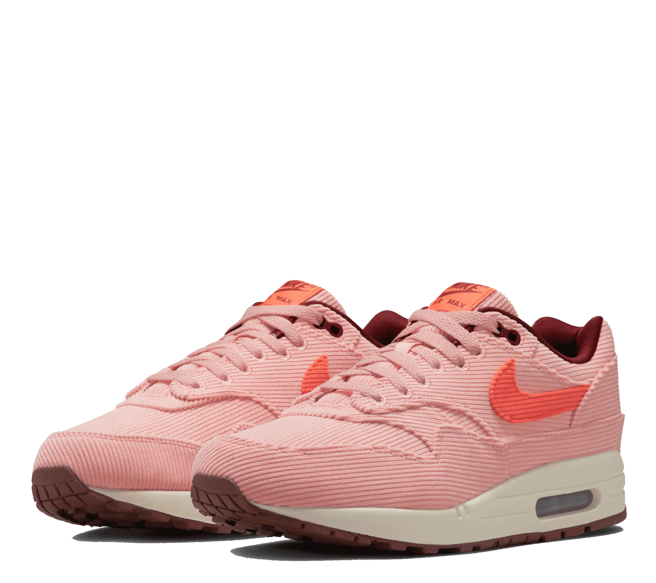 Nike Air Max 1 Premium "Coral Stardust Corduroy" Durable Build Trail Running Gym Quick